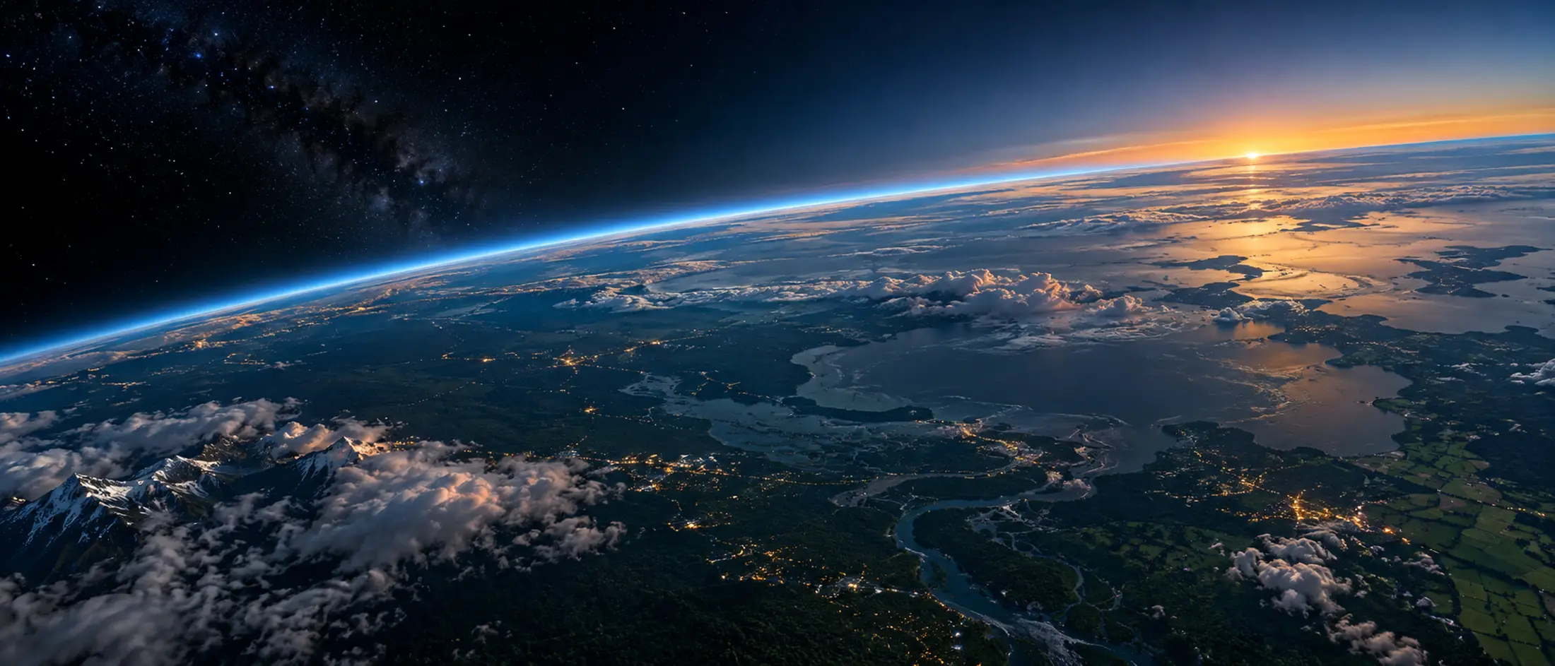 An original panoramic vision of a common planetary horizon